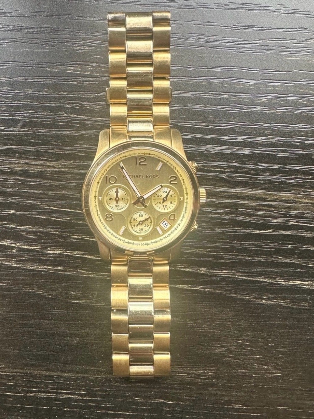 Michael Kors Runway MK5055 Women’s Gold-Tone Stainless Steel Chronograph Watch